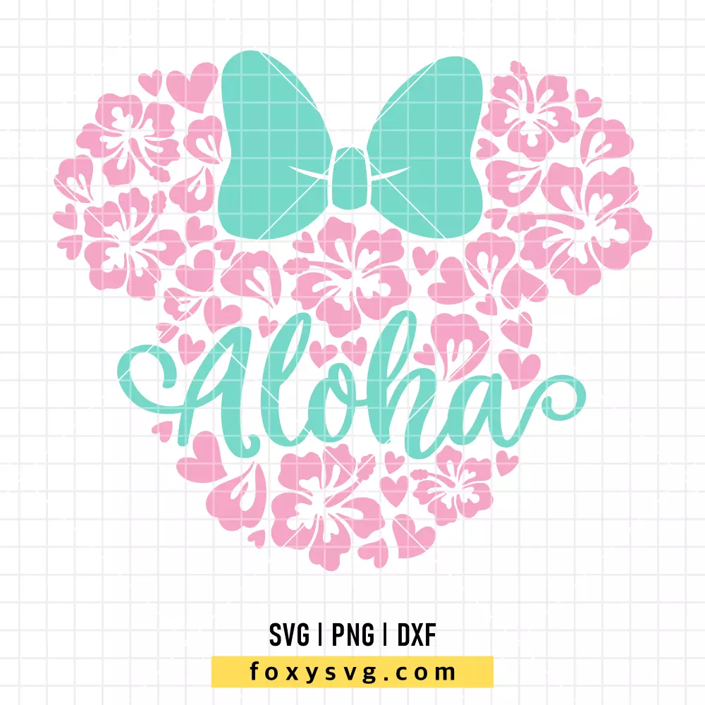 Aloha Minnie Mouse SVG, PNG | Disney SVG Cut File for Cricut & Silhouette