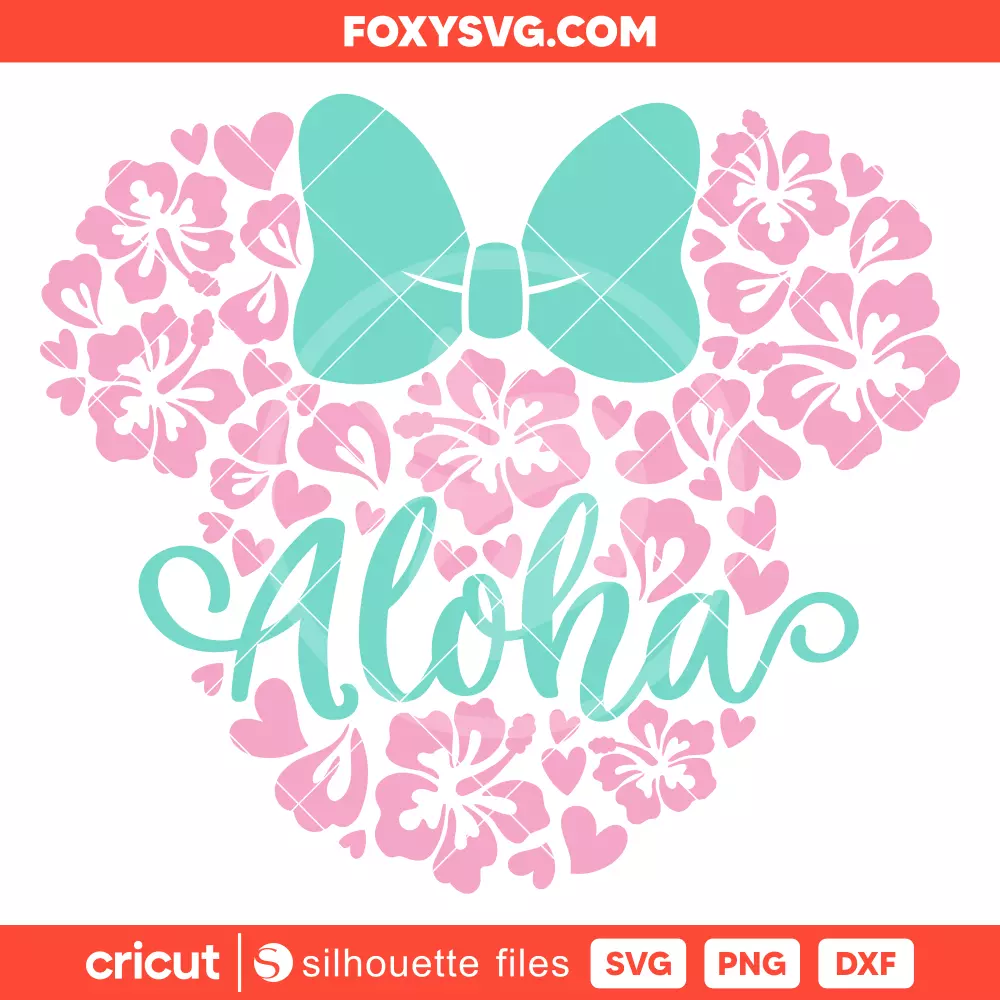 Aloha Minnie Mouse Svg, Summer Svg, Disney Svg, Cricut, Silhouette SVG Cut File