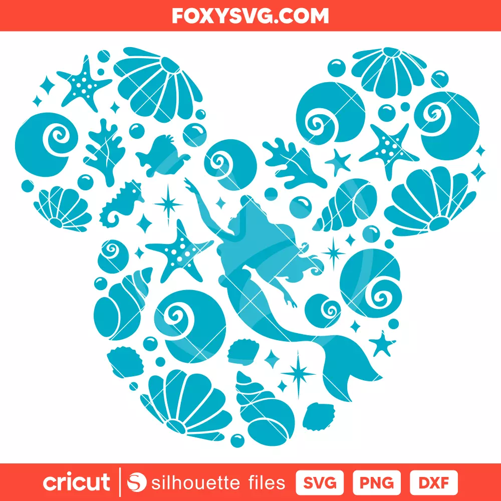 Ariel Little Mermaid Svg, Disney Princess Svg, Cricut, Silhouette SVG Cut File