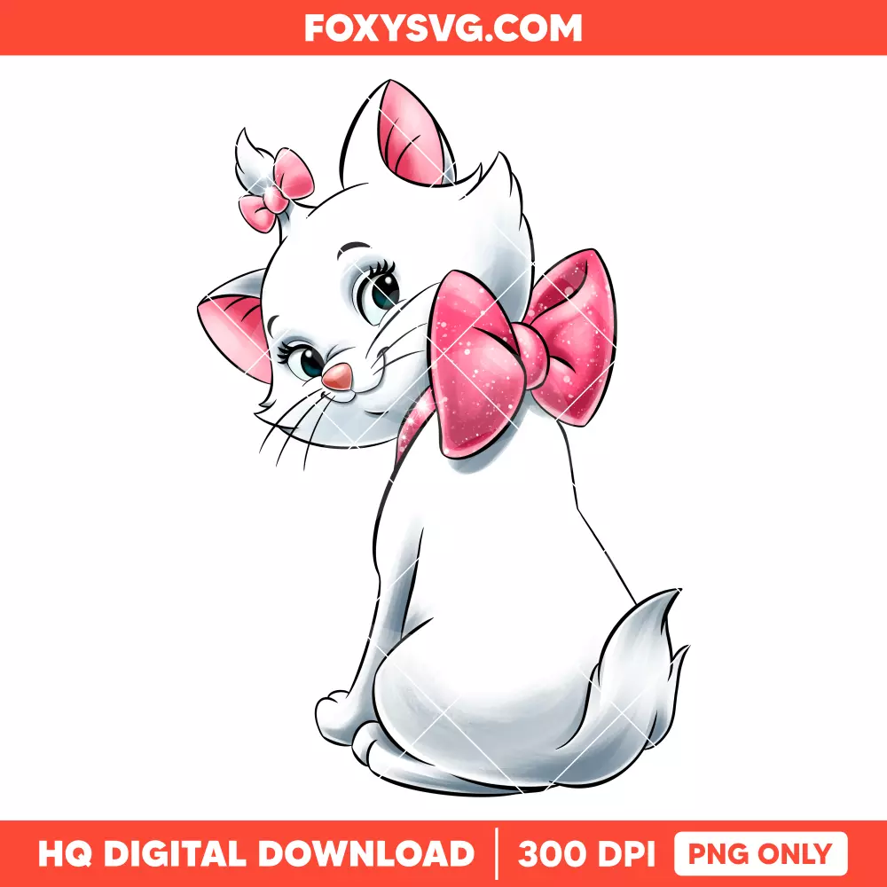 Marie, Little Lady PNG, Aristocats PNG, Disney PNG, Sublimation PNG