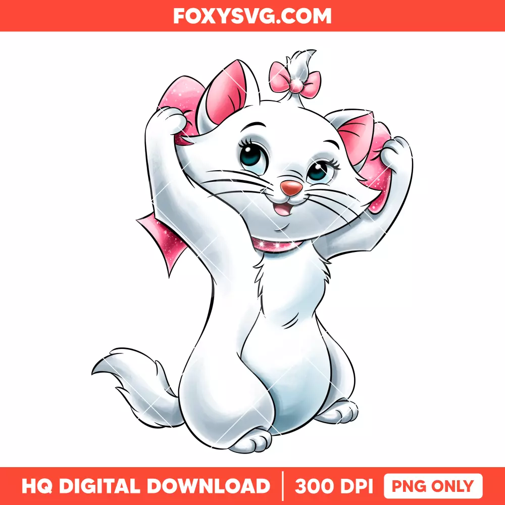 Marie, Little Lady PNG, Aristocats PNG, Disney PNG, Sublimation PNG