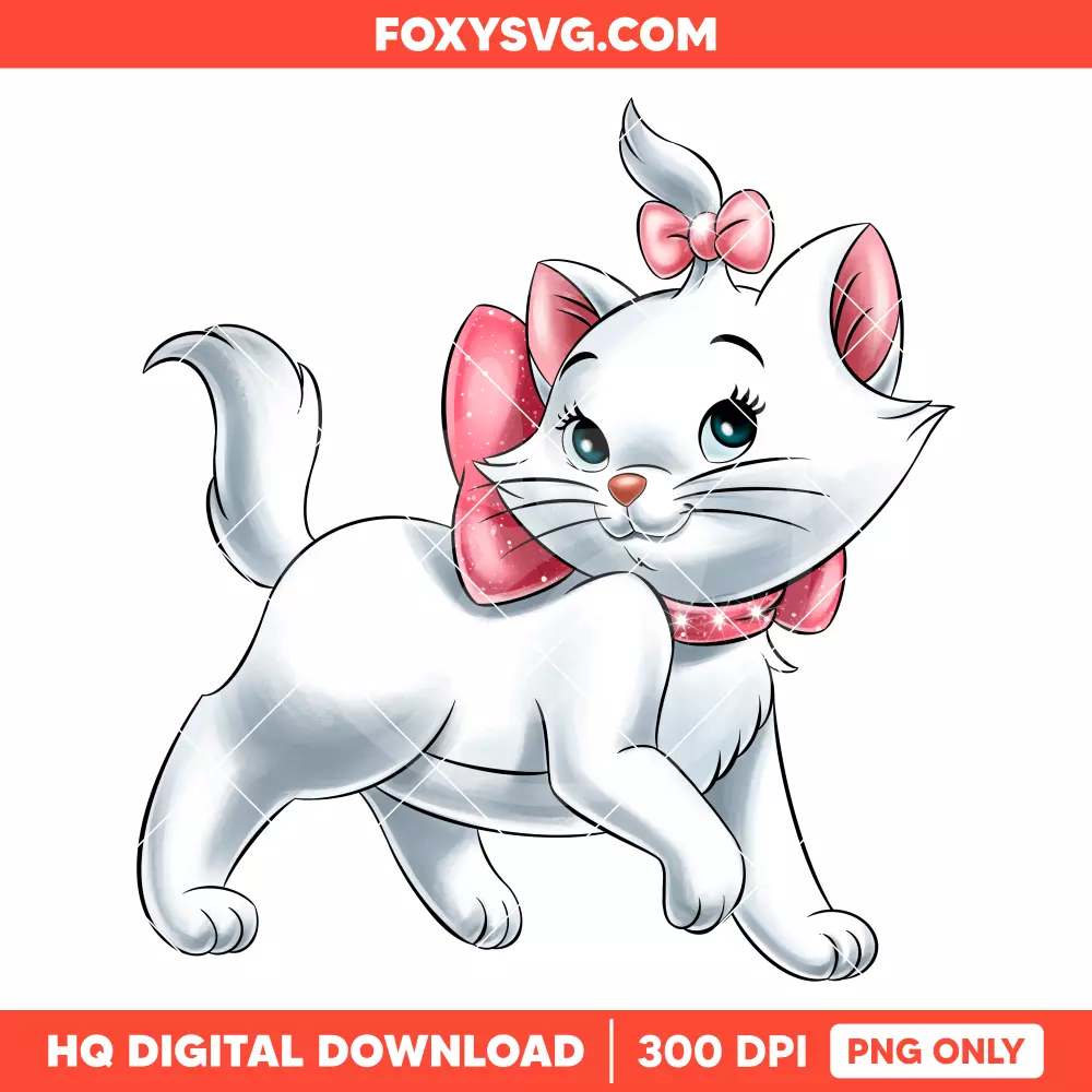 Marie, Little Lady PNG, Aristocats PNG, Disney PNG, Sublimation PNG