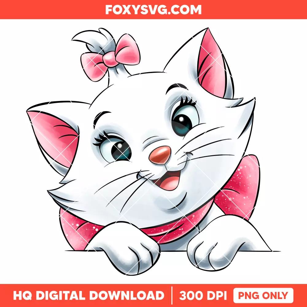 Marie, Little Lady PNG, Aristocats PNG, Disney PNG, Sublimation PNG