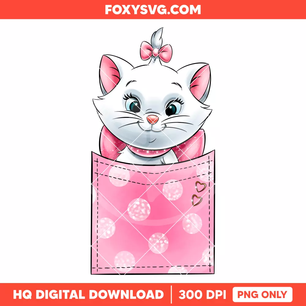 Marie, Little Lady PNG, Aristocats PNG, Disney PNG, Sublimation PNG