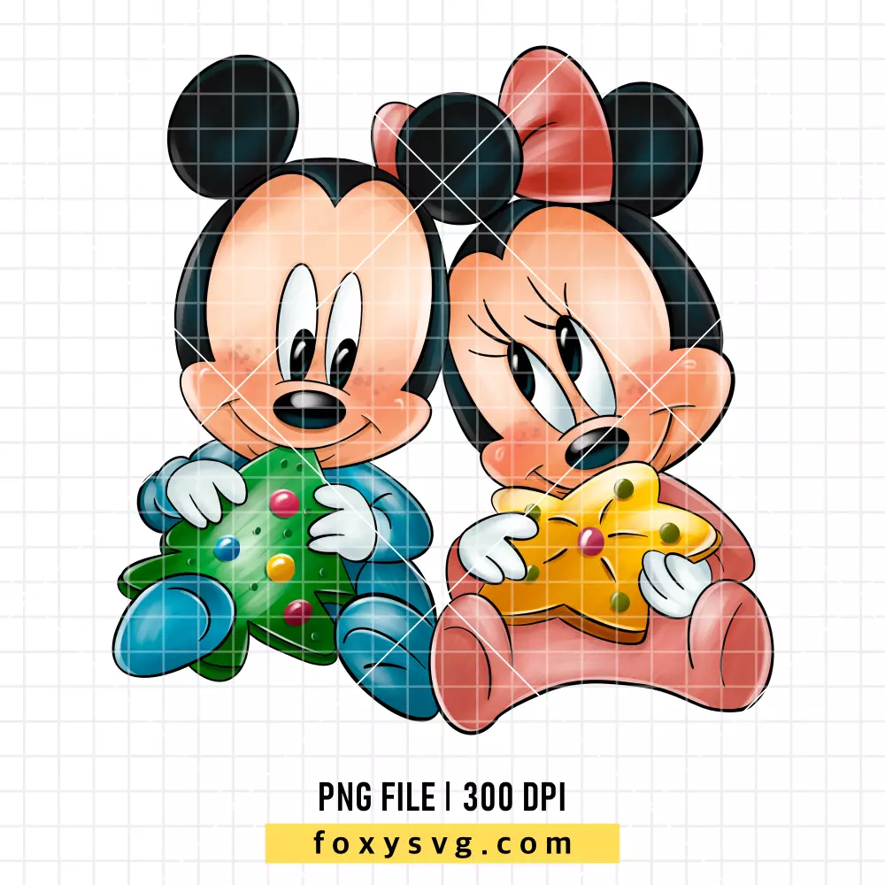 Baby Mickey and Minnie Christmas PNG, Christmas PNG, Disney PNG, Sublimation PNG