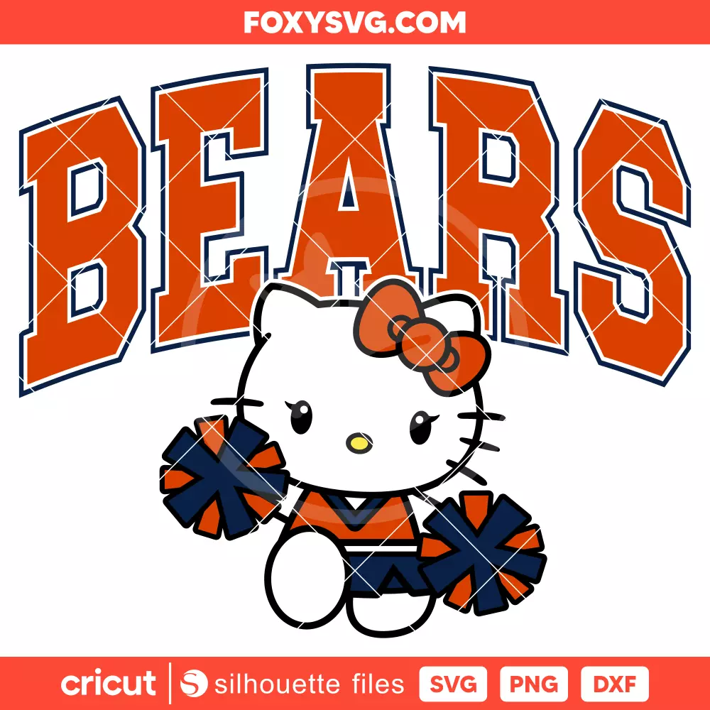 Hello Kitty Bears Cheerleader Svg, NFL Football Svg, Sanrio Svg, Cricut, Silhouette SVG Cut File