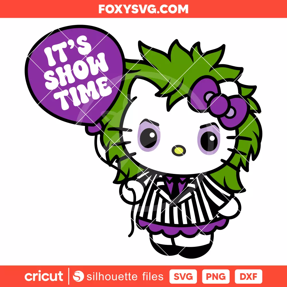 Beetlejuice Hello Kitty Svg, Sanrio Svg, Halloween Svg, Cricut, Silhouette SVG Cut File
