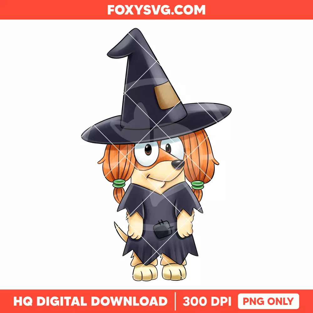 Bluey, Bingo & Friends Witch PNG, Happy Halloween PNG, Disney PNG, Sublimation PNG