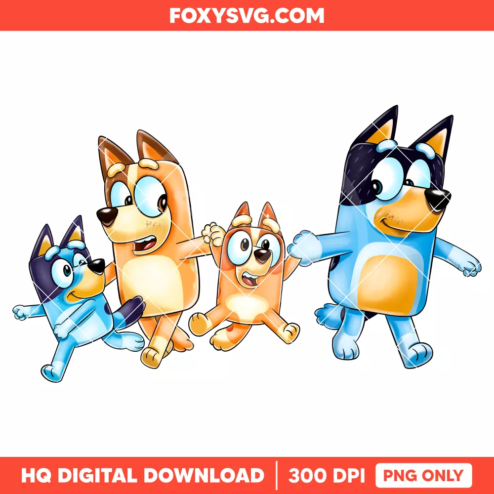 Bluey, Bingo & Friends PNG, Bluey Dog Family PNG, Disney PNG, Sublimation PNG