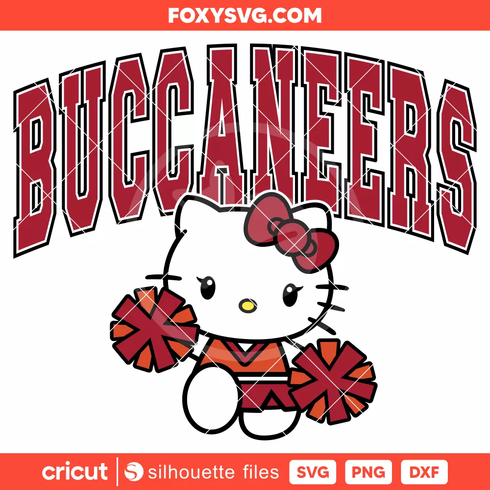 Hello Kitty Buccaneers Cheerleader Svg, NFL Football Svg, Sanrio Svg, Cricut, Silhouette SVG Cut File