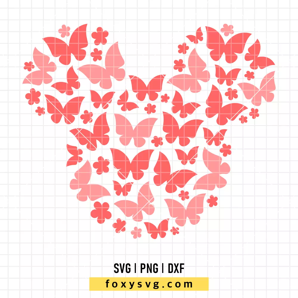 Butterflies Mickey Mouse SVG, PNG | Disney SVG Cut File for Cricut & Silhouette
