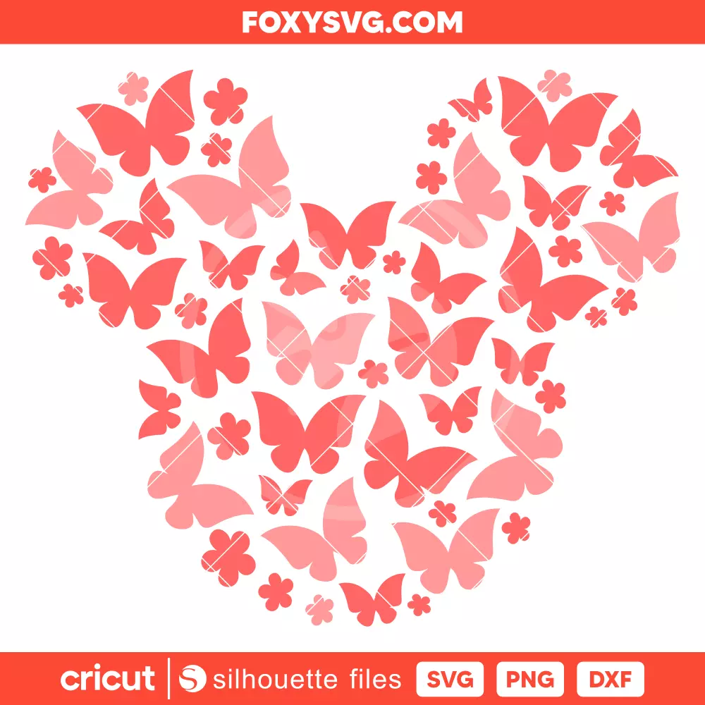 Butterflies Mickey Mouse Svg, Summer Svg, Disney Svg, Cricut, Silhouette SVG Cut File