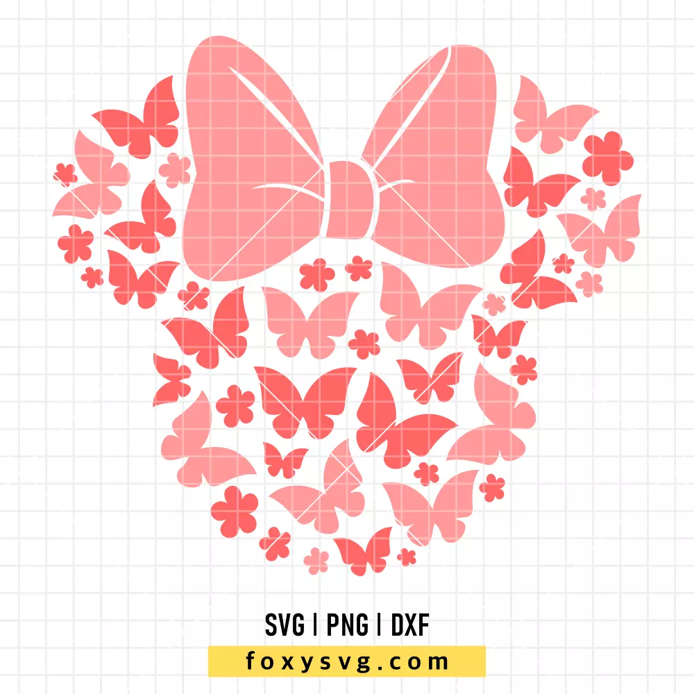Butterflies Minnie Mouse SVG, PNG | Disney SVG Cut File for Cricut & Silhouette