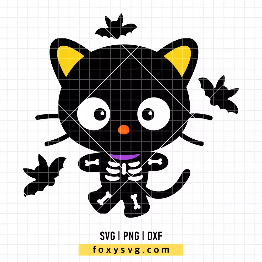 Chococat Skeleton SVG | Sanrio SVG PNG Design for Cricut, Silhouette