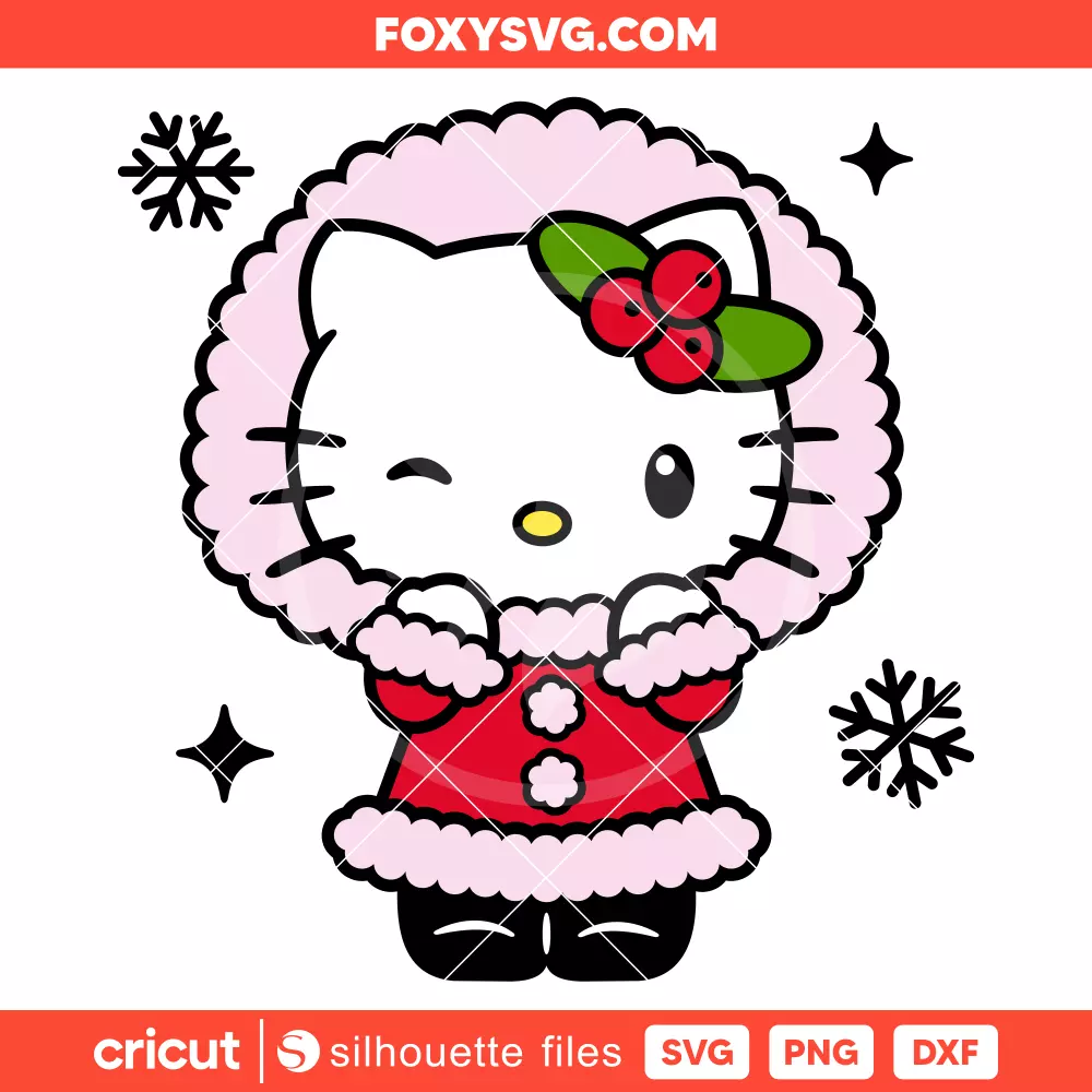 Christmas Hello Kitty Svg, Christmas Svg, Sanrio Svg, Cricut, Silhouette SVG Cut File