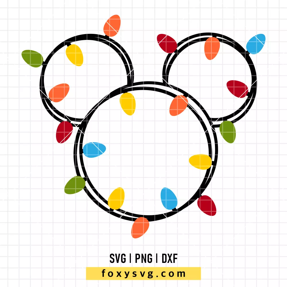 Christmas Lights Mickey SVG, PNG | Disney SVG Cut File for Cricut & Silhouette