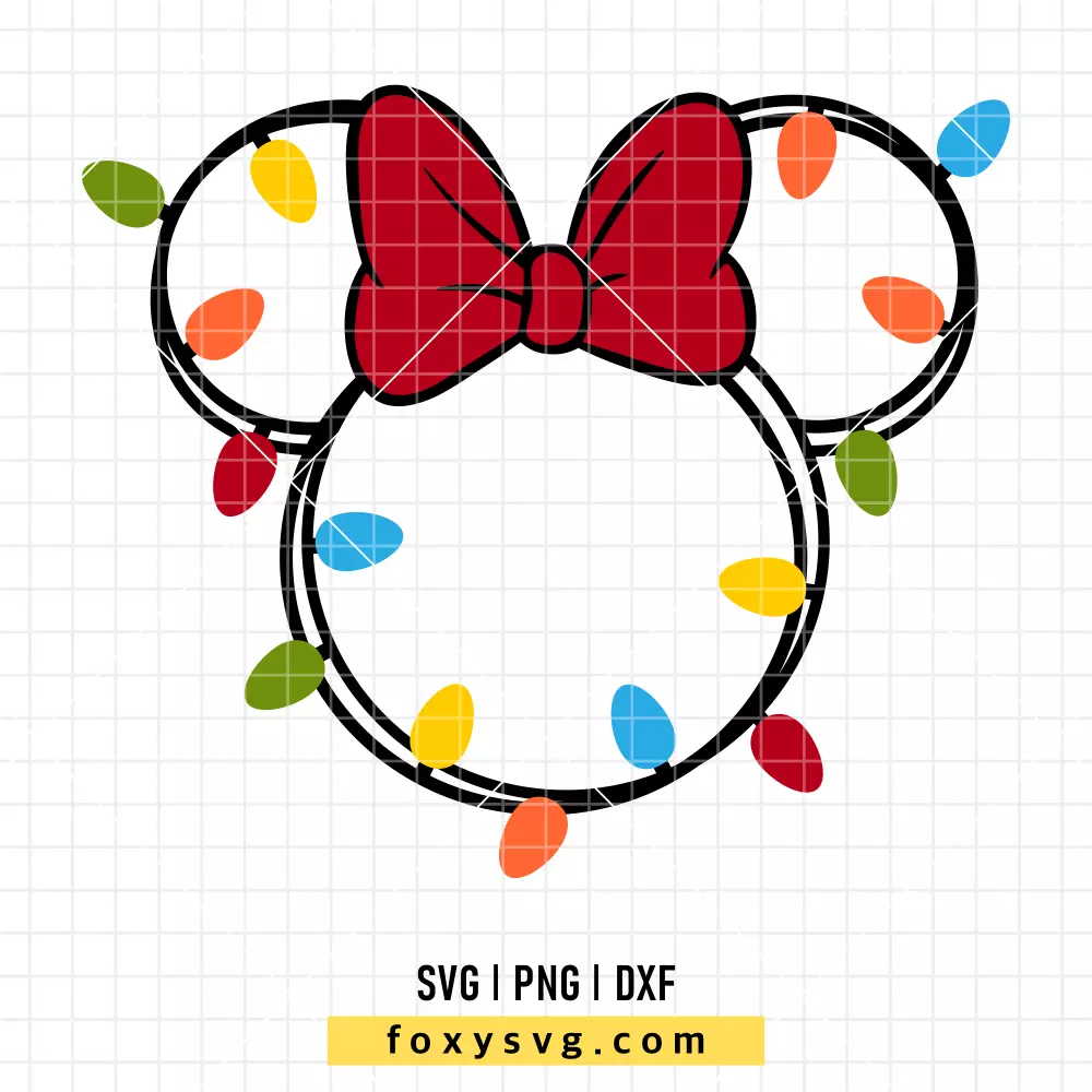 Christmas Lights Minnie SVG, PNG | Disney SVG Cut File for Cricut & Silhouette