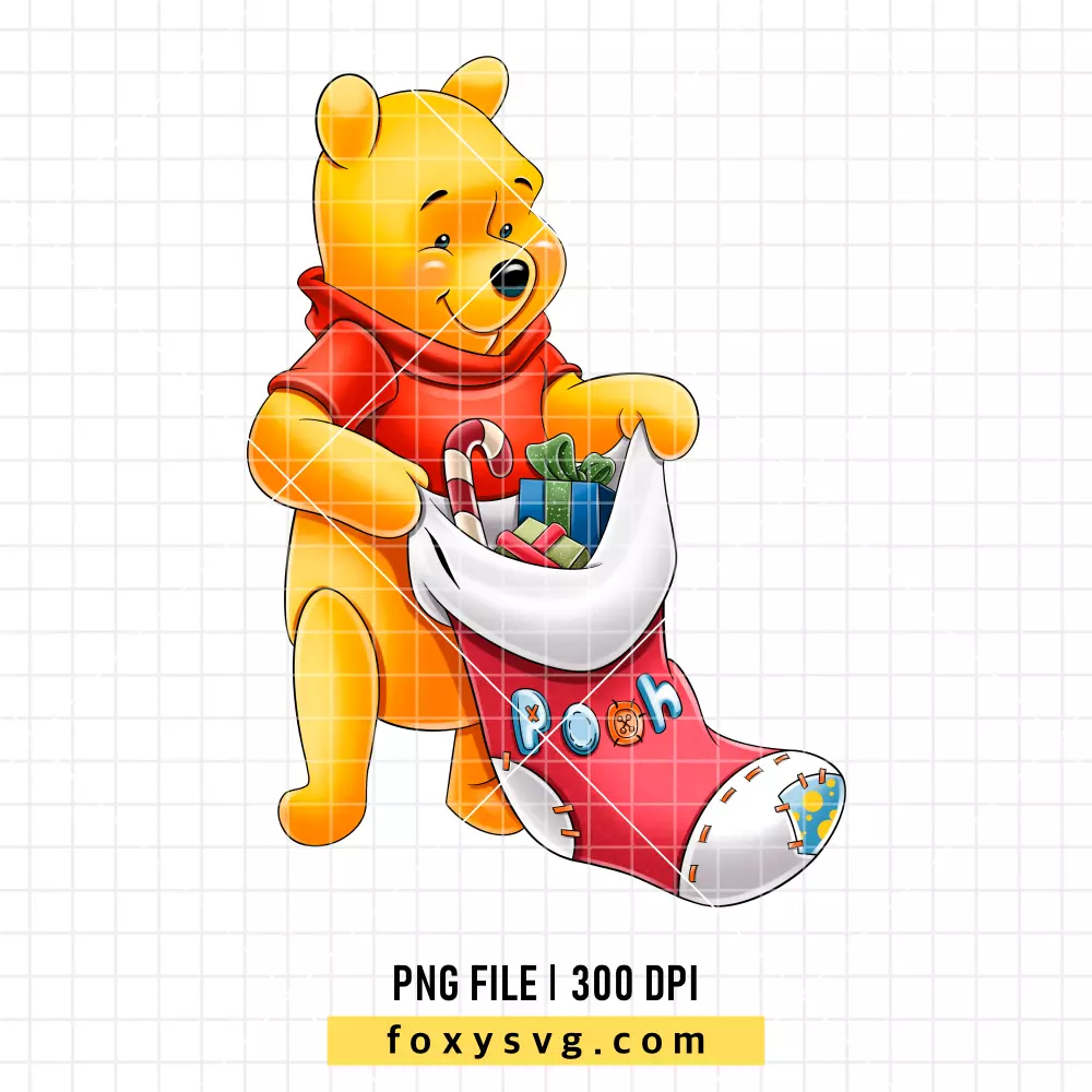 Christmas Winnie the Pooh PNG, Christmas PNG, Disney PNG, Sublimation PNG