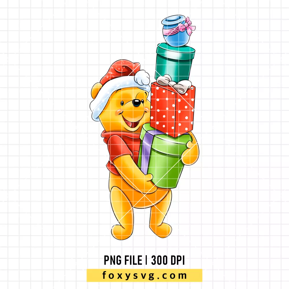 Christmas Winnie the Pooh PNG, Christmas PNG, Disney PNG, Sublimation PNG