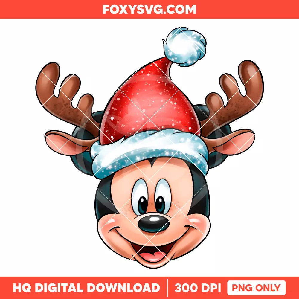 Mickey Reindeer Christmas PNG, Merry Christmas PNG, Disney PNG, Sublimation PNG