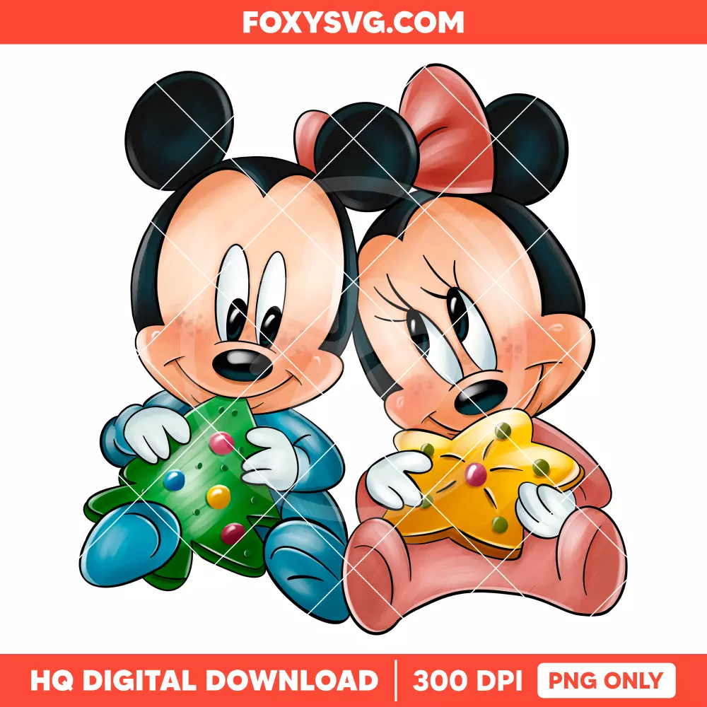 Baby Mickey and Minnie Christmas PNG, Merry Christmas PNG, Disney PNG, Sublimation PNG