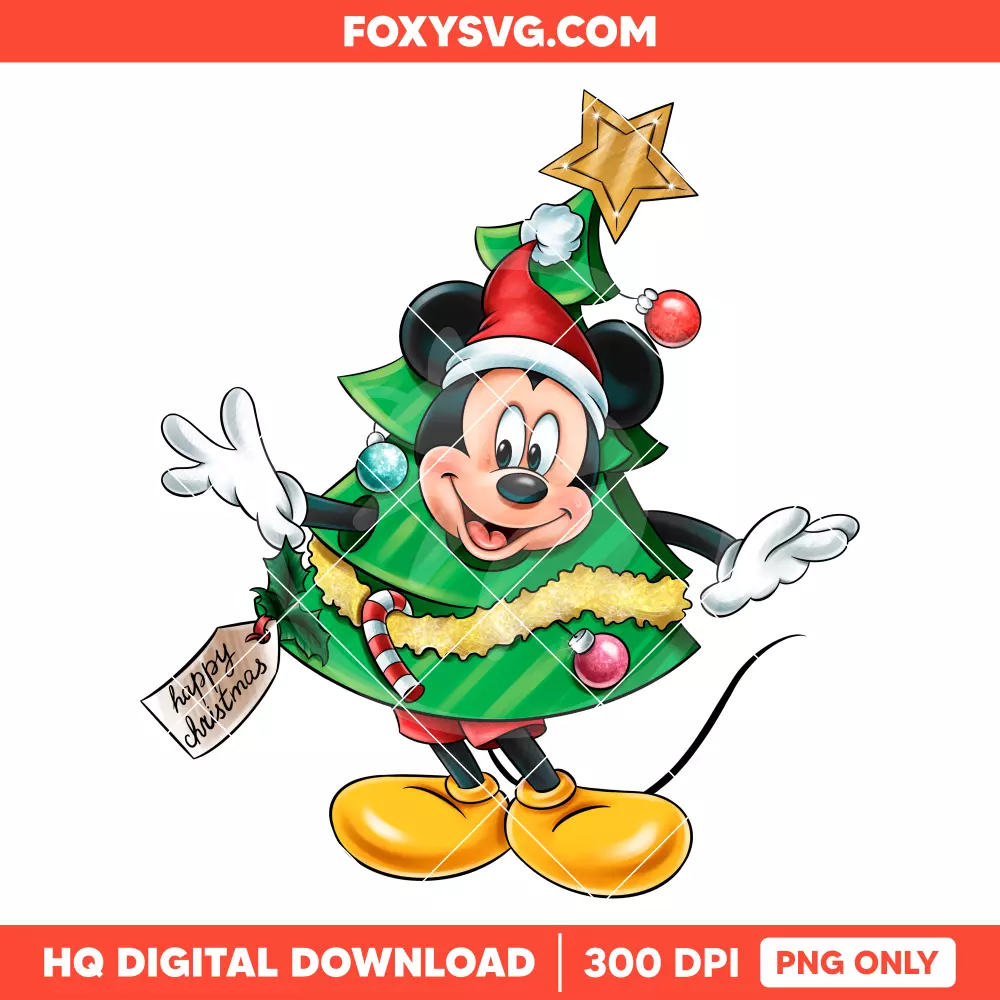 Mickey Christmas Tree PNG, Merry Christmas PNG, Disney PNG, Sublimation PNG