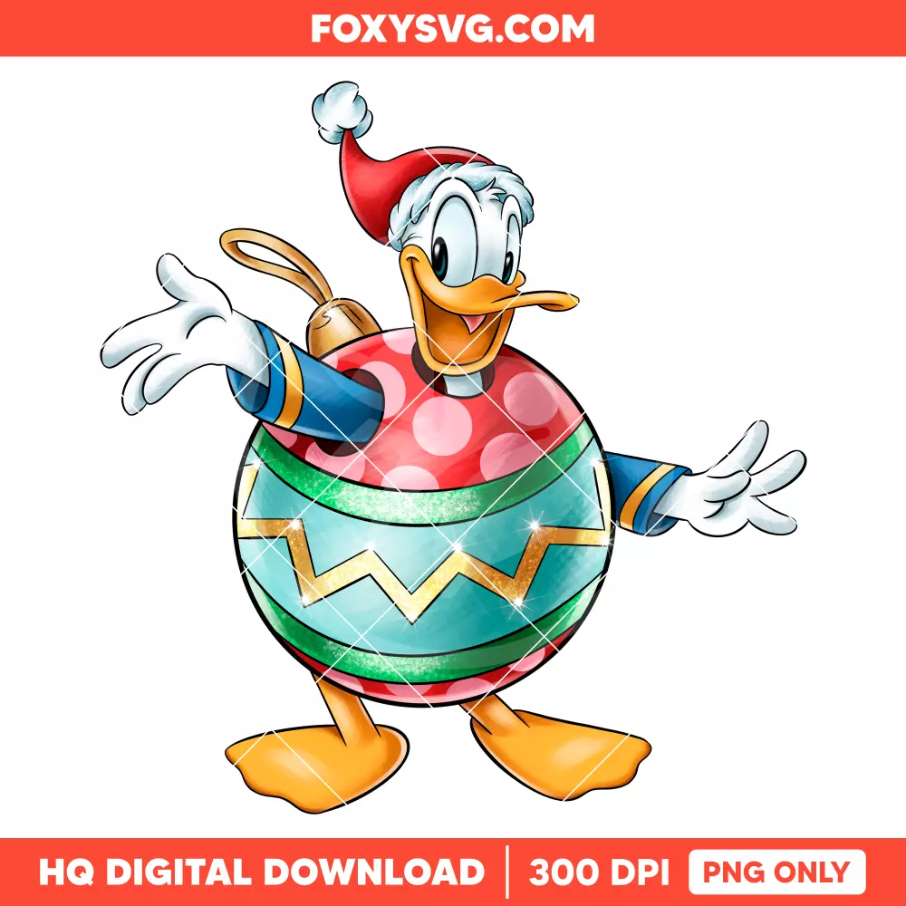 Donald Christmas Ball PNG, Merry Christmas PNG, Disney PNG, Sublimation PNG
