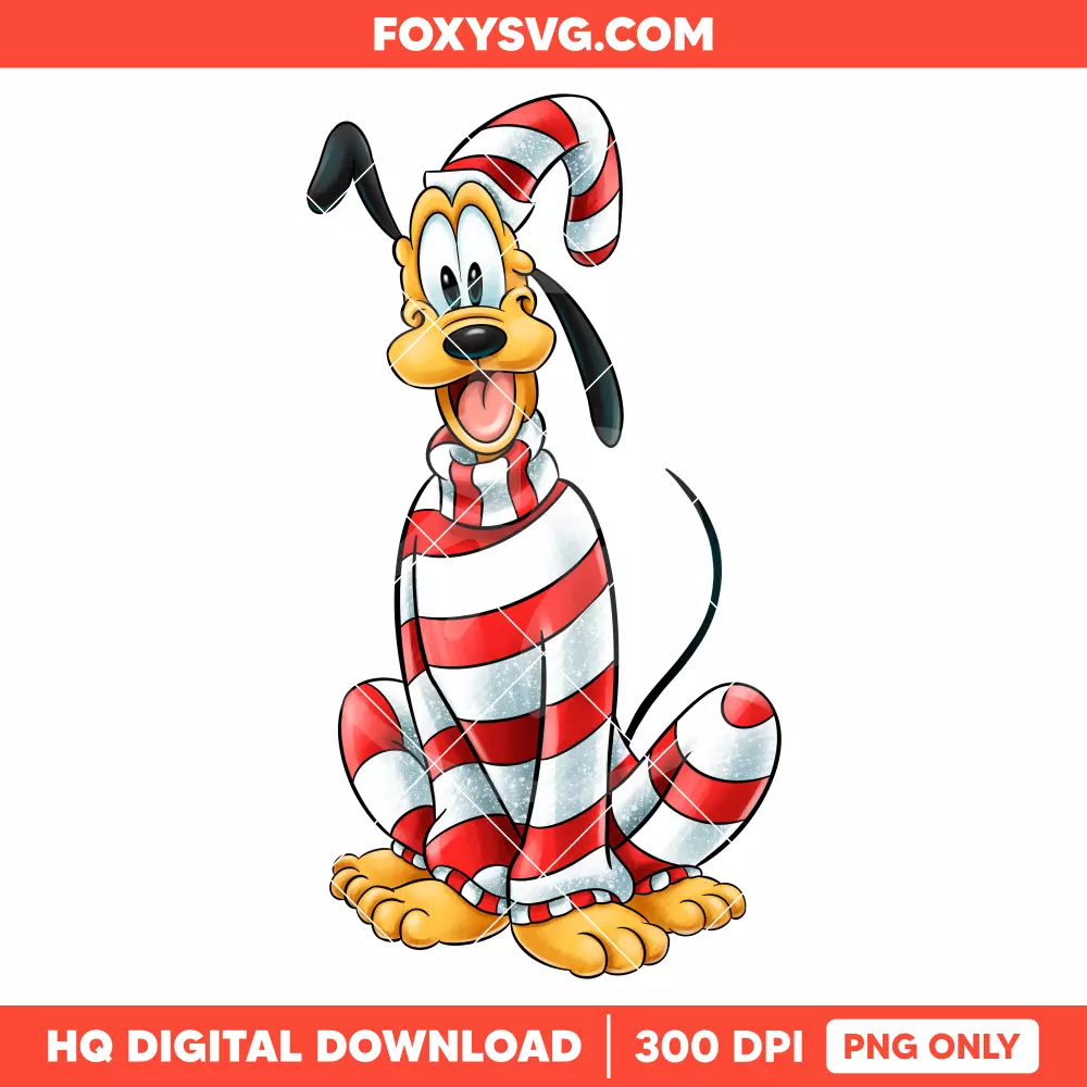 Pluto Christmas Costume PNG, Merry Christmas PNG, Disney PNG, Sublimation PNG