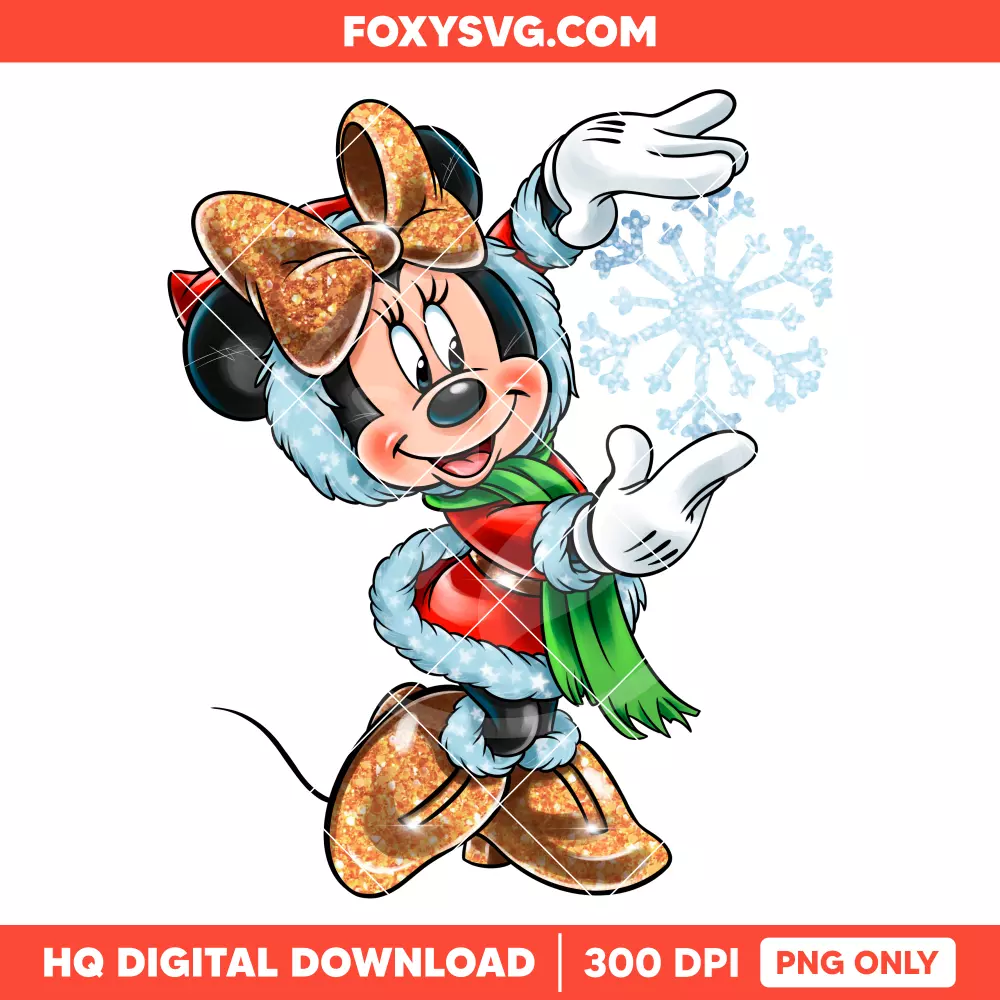 Minnie Christmas Snowflake PNG, Merry Christmas PNG, Disney PNG, Sublimation PNG