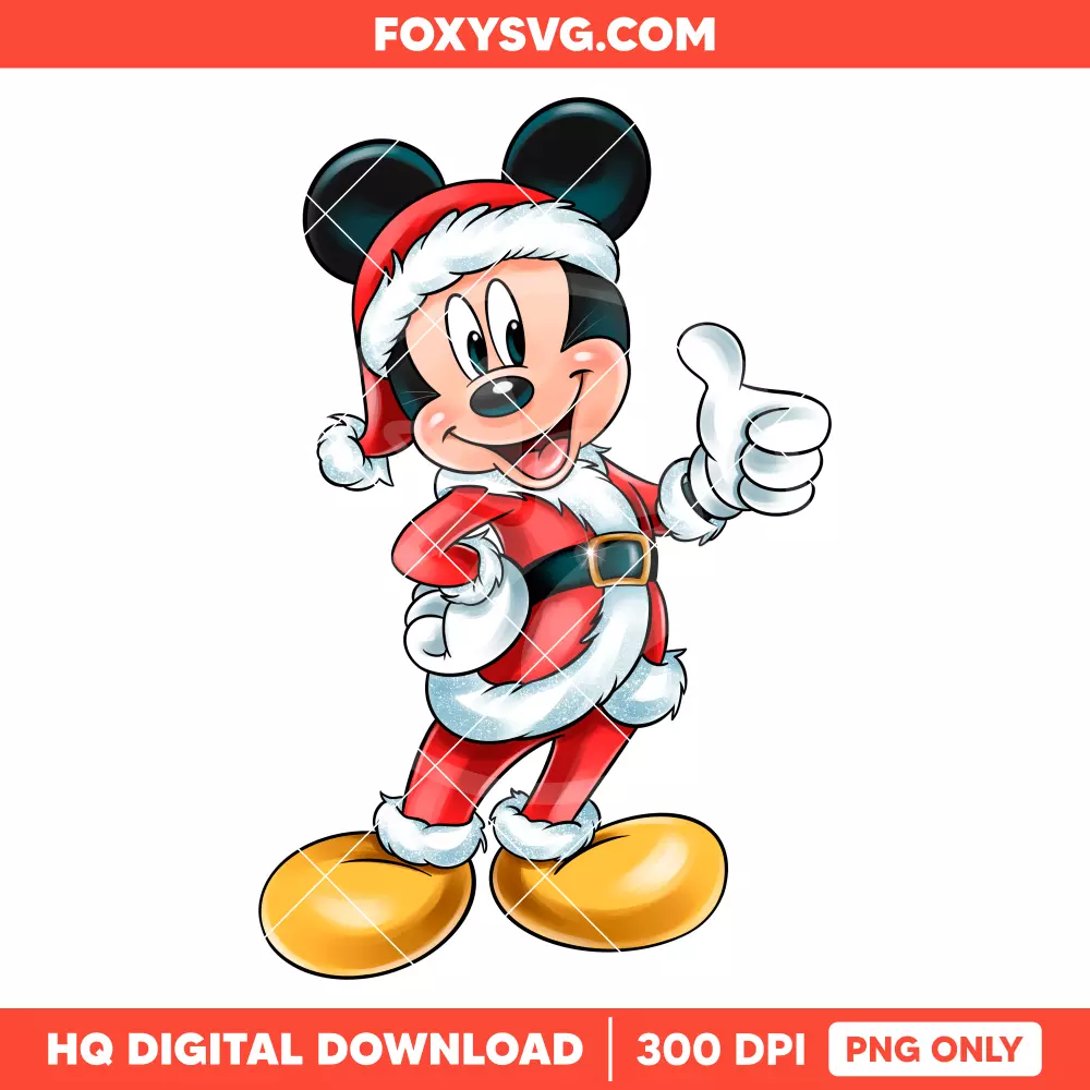 Mickey Santa Christmas PNG, Merry Christmas PNG, Disney PNG, Sublimation PNG