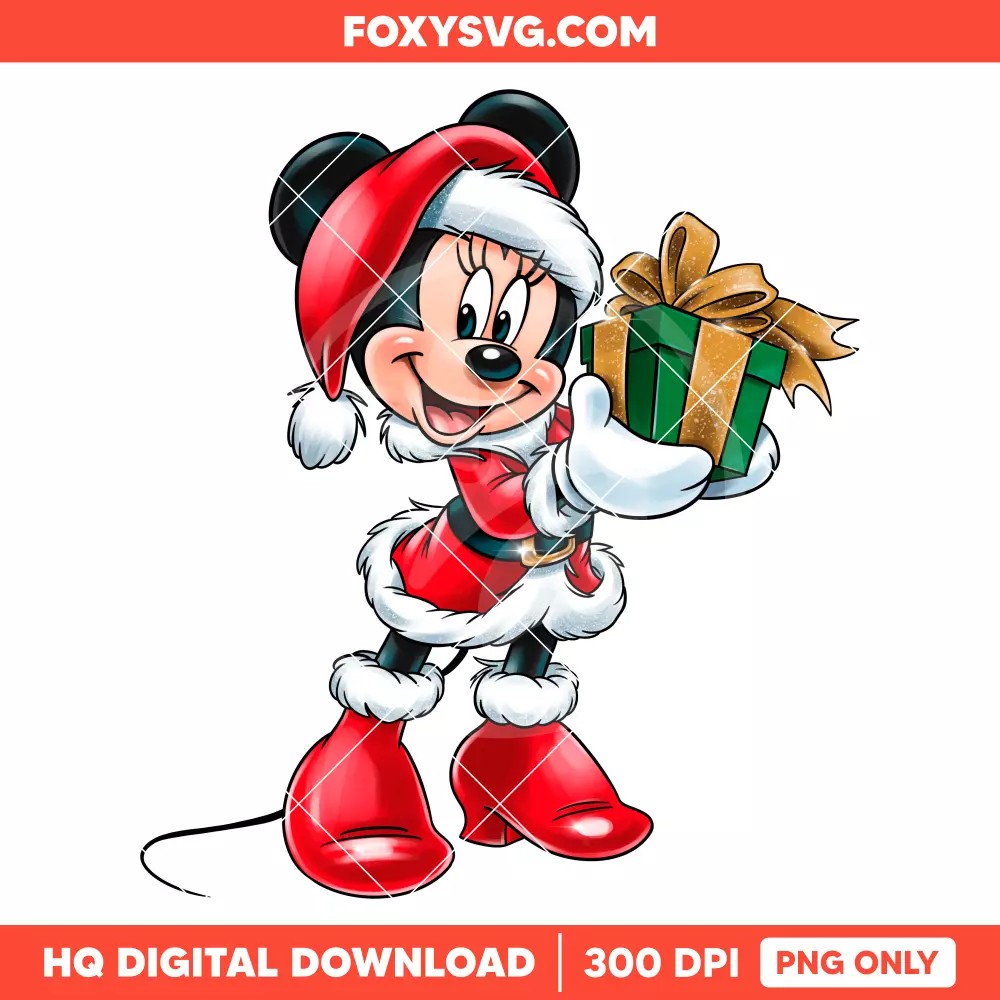 Minnie Santa Christmas PNG, Merry Christmas PNG, Disney PNG, Sublimation PNG