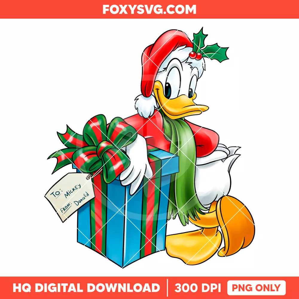 Donald Christmas PNG, Merry Christmas PNG, Disney PNG, Sublimation PNG