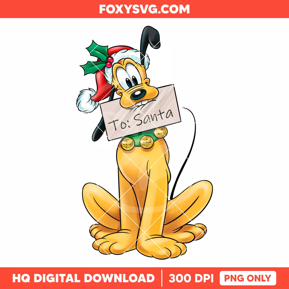 Pluto Christmas PNG, Merry Christmas PNG, Disney PNG, Sublimation PNG