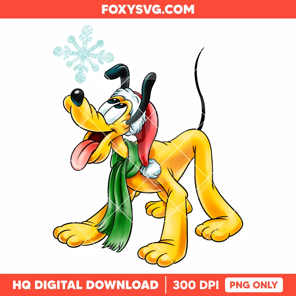Pluto Snowflake Christmas PNG, Merry Christmas PNG, Disney PNG, Sublimation PNG