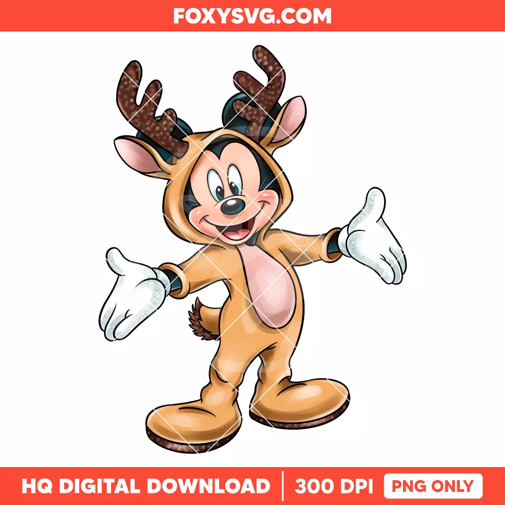Mickey Christmas Deer PNG, Merry Christmas PNG, Disney PNG, Sublimation PNG