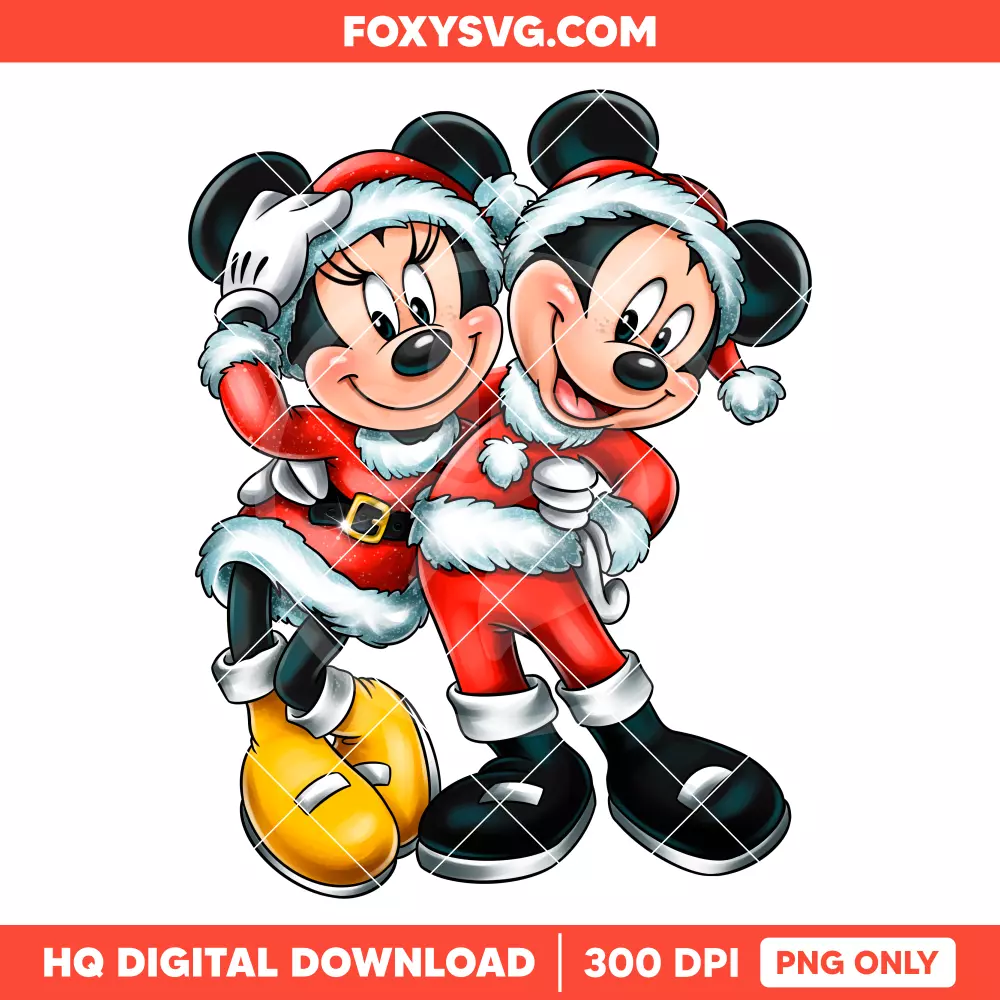 Mickey & Minnie Christmas PNG, Merry Christmas PNG, Disney PNG, Sublimation PNG