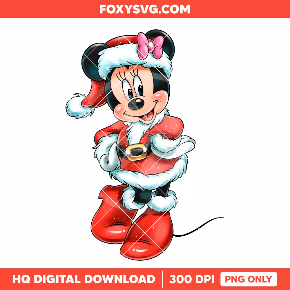Minnie Mouse Santa Christmas PNG, Merry Christmas PNG, Disney PNG, Sublimation PNG