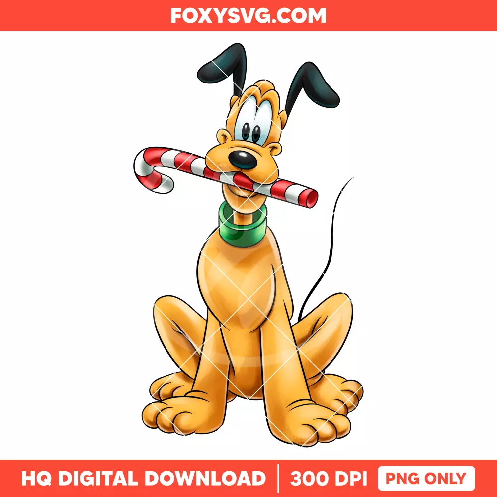 Pluto Christmas Candy PNG, Merry Christmas PNG, Disney PNG, Sublimation PNG