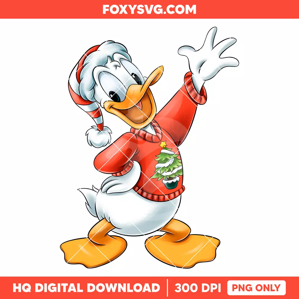 Donald Duck Christmas PNG, Merry Christmas PNG, Disney PNG, Sublimation PNG