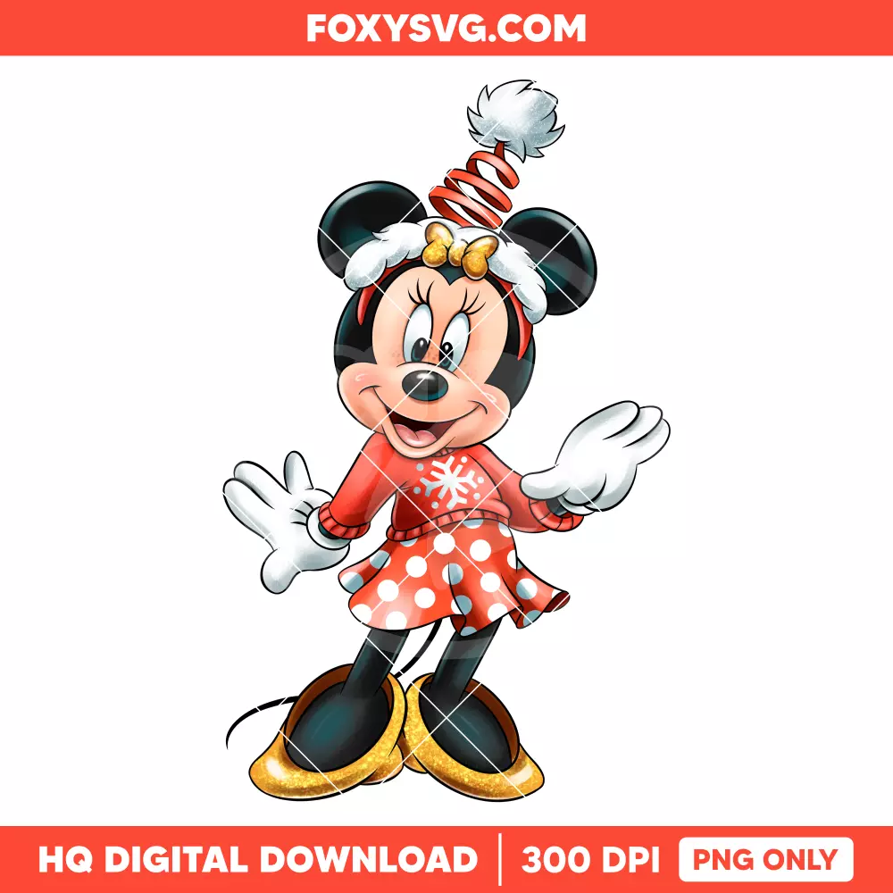 Minnie Mouse Christmas PNG, Merry Christmas PNG, Disney PNG, Sublimation PNG