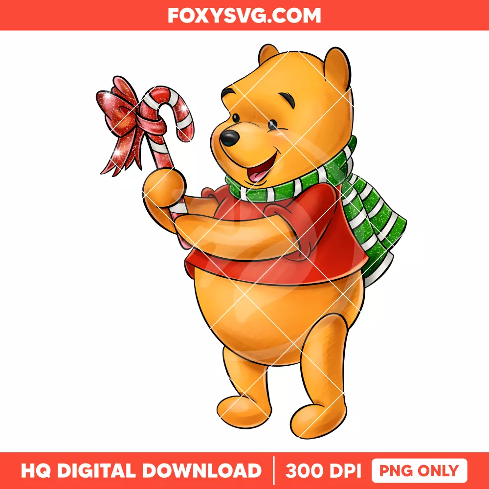 Winnie the Pooh Christmas PNG, Merry Christmas PNG, Disney PNG, Sublimation PNG