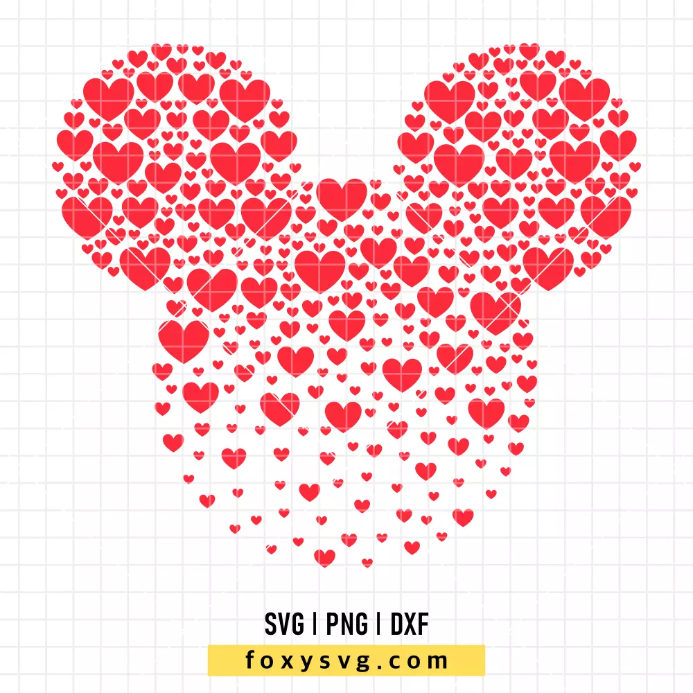 Cute Hearts Mickey Mouse SVG, PNG | Disney SVG Cut File for Cricut & Silhouette