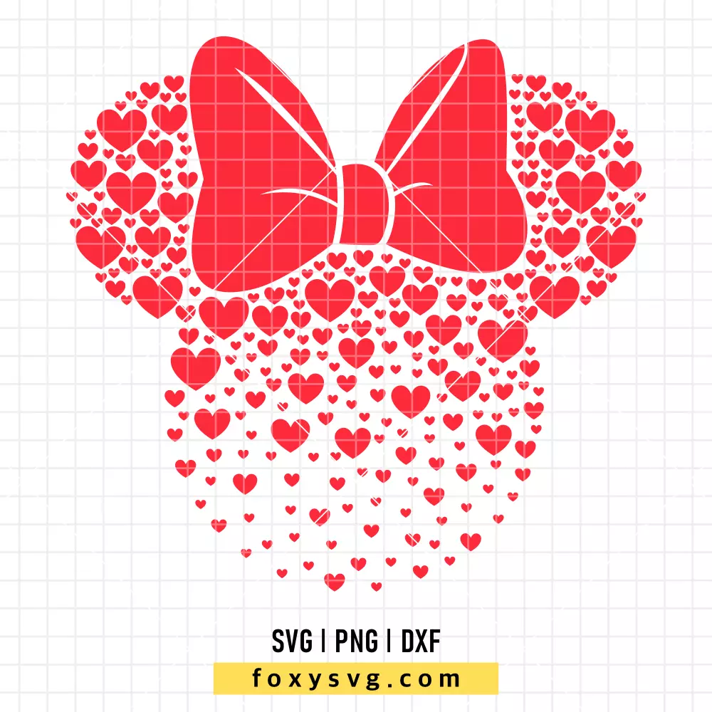 Cute Hearts Minnie Mouse SVG, PNG | Disney SVG Cut File for Cricut & Silhouette