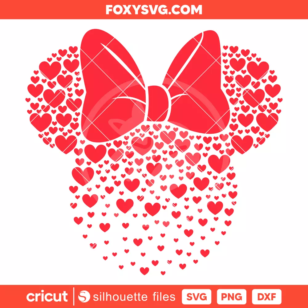 Cute Hearts Minnie Mouse Svg, Valentine’s Day Svg, Disney Svg, Cricut, Silhouette SVG Cut File