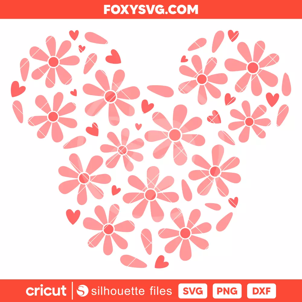 Daisies Mickey Svg, Summer Svg, Disney Svg, Cricut, Silhouette SVG Cut File
