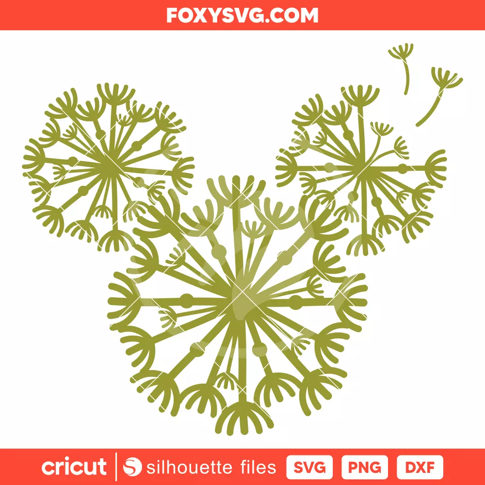 Dandelion Mickey Mouse Svg, Summer Svg, Disney Svg, Cricut, Silhouette SVG Cut File