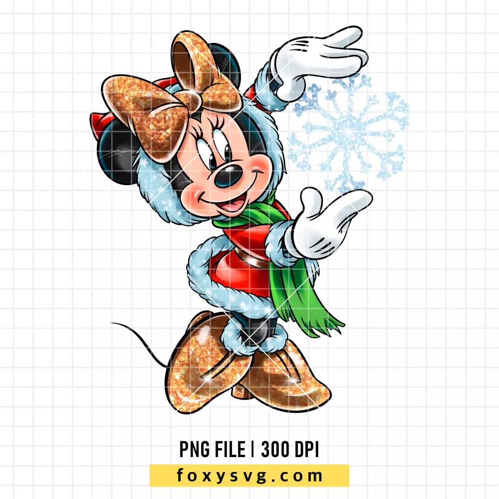 Minnie Christmas Snowflake PNG, Christmas PNG, Disney PNG, Sublimation PNG