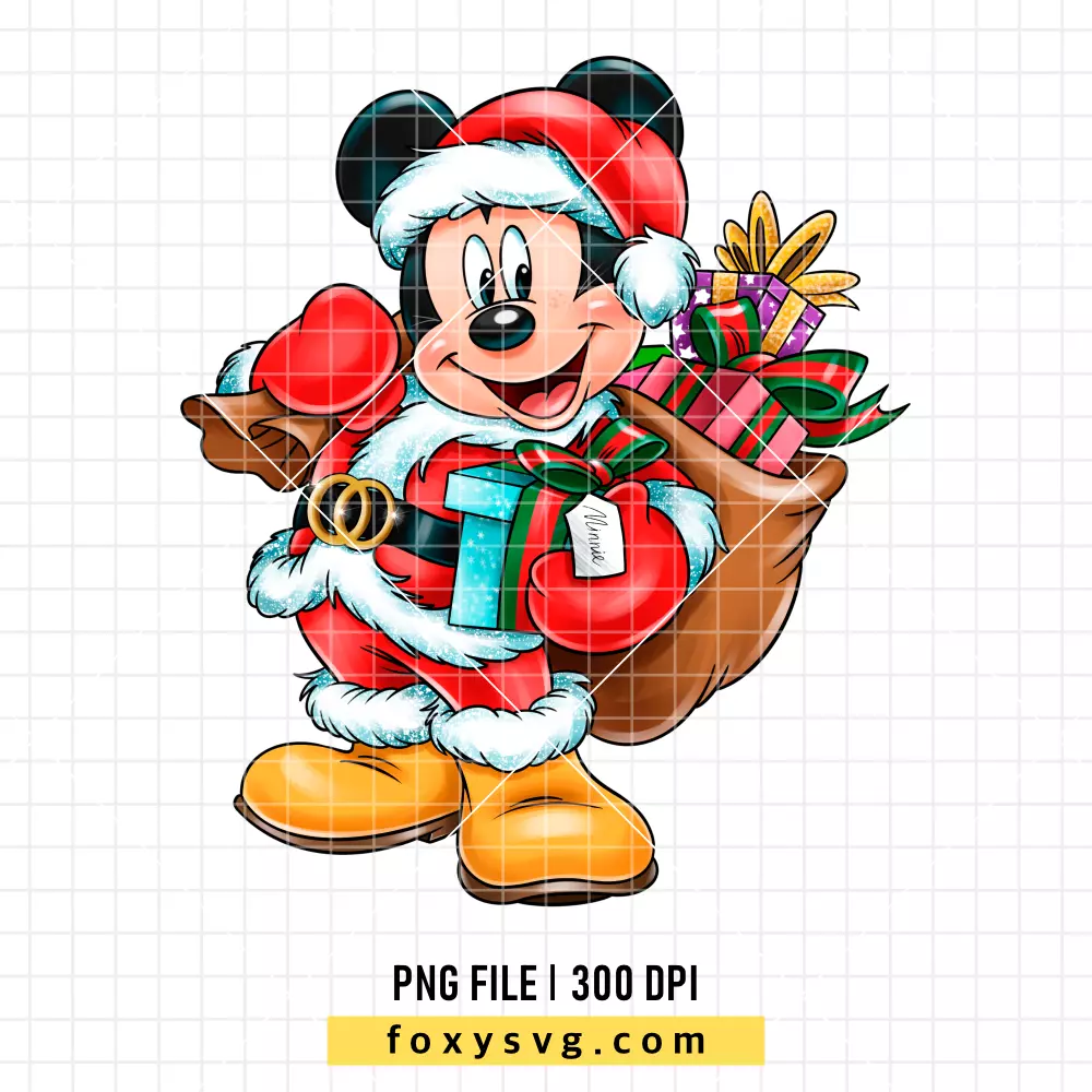 Mickey Mouse Santa Christmas PNG, Christmas PNG, Disney PNG, Sublimation PNG