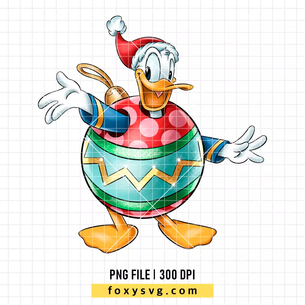 Donald Christmas Ball PNG, Christmas PNG, Disney PNG, Sublimation PNG
