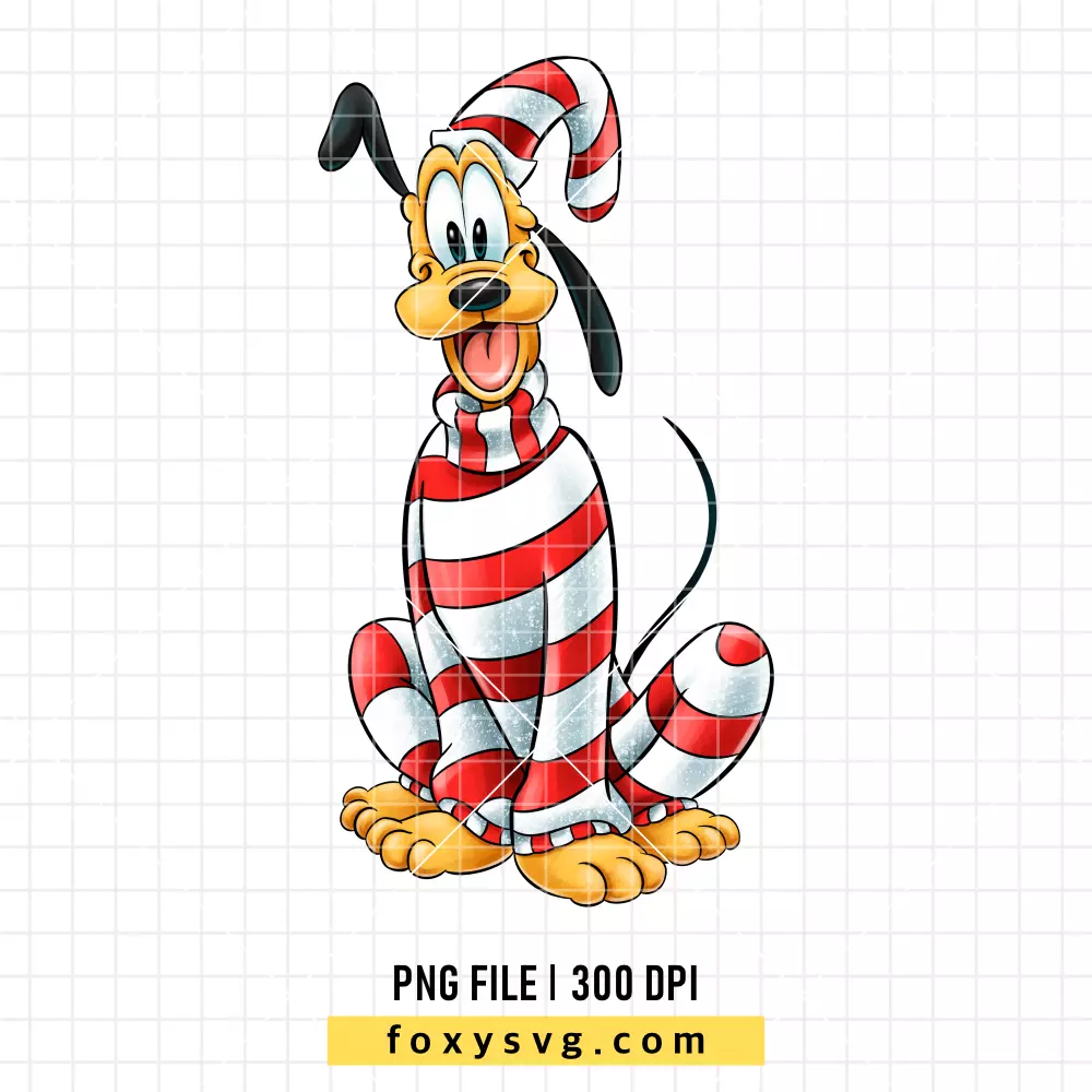 Pluto Christmas Costume PNG, Christmas PNG, Disney PNG, Sublimation PNG